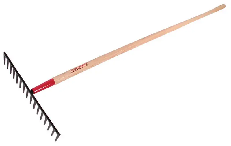 66.25 In. Steel Level Rake With 16 Tines And Wood Handle