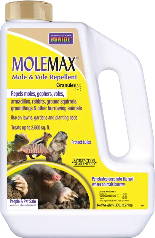Molemax Lawn & Garden Mole & Vole Repellent Granules, 5 Lbs. Ready-to-Use