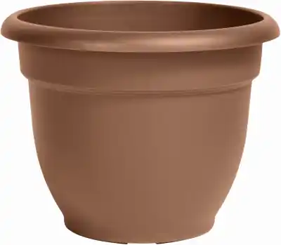 Ariana Planter, Plastic, Self-Watering, Bell Shape, Chocolate, 8-In.