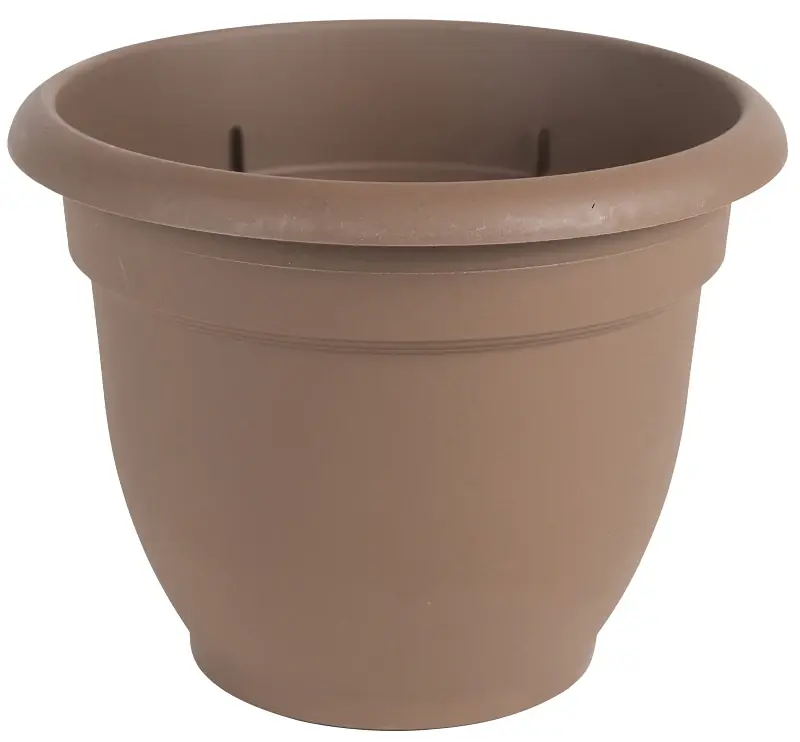 Ariana Planter, Plastic, Self-Watering, Bell Shape, Chocolate, 10-In.