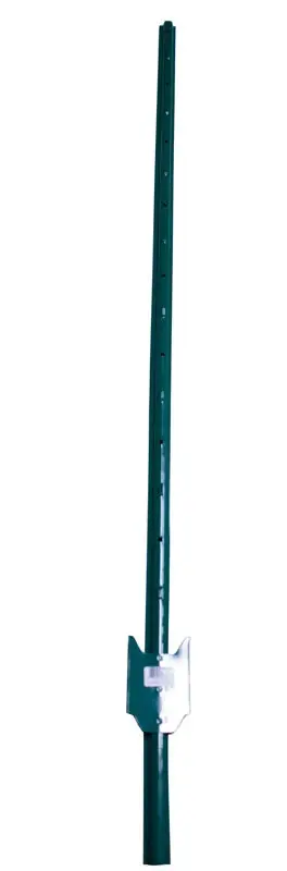 American Posts 60 In. H 14 Gauge Powder Coated Green Steel U-Post