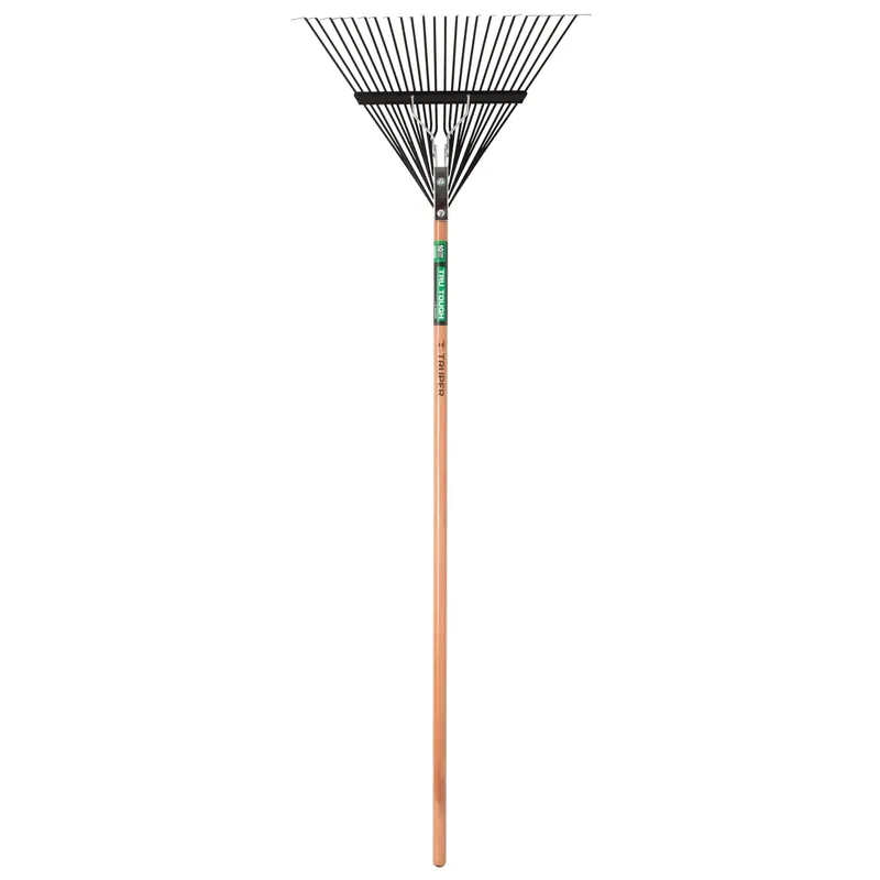64.5 In. 24 Tine Steel Leaf Rake With Wood Handle