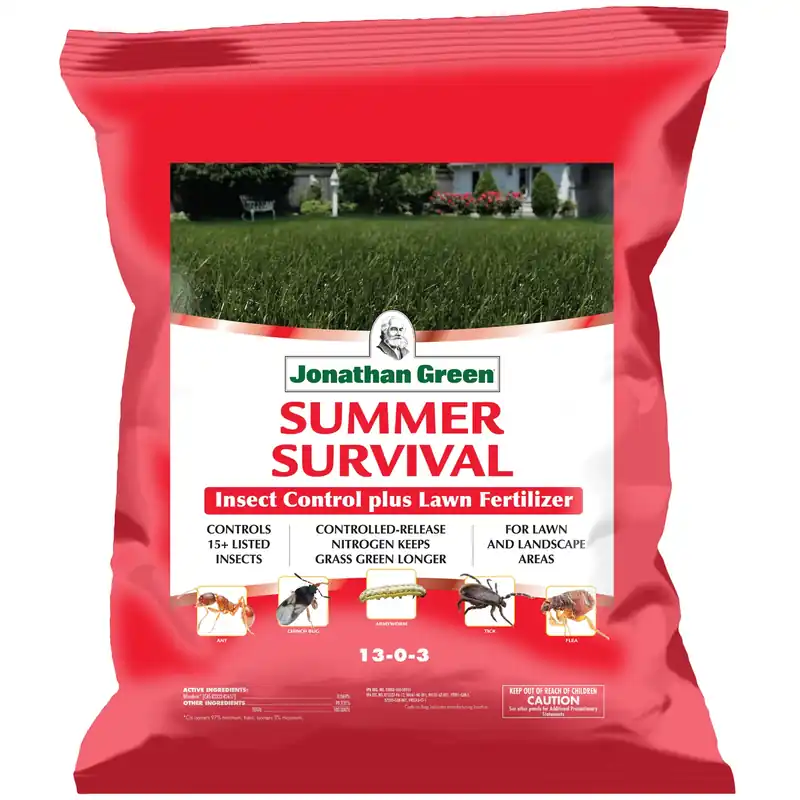 Summer Survival Insect Control Plus Lawn Fertilizer, 18-0-3, Covers 5,000-Sq. Ft.
