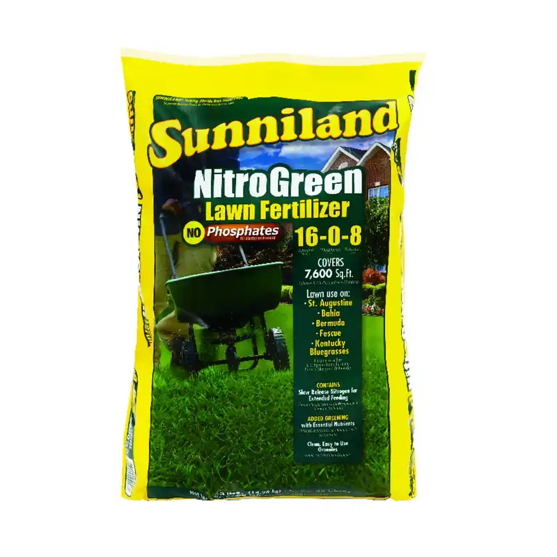 Nitro Green 16-0-8 Slow Release Lawn Fertilizer For All Grasses, 33 Lb, 7600 Sq Ft