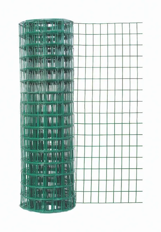 Welded Wire Fence, Green PVC Coated, 16 Gauge, 2 X 3-In. Mesh, 24-In. X 50-Ft.