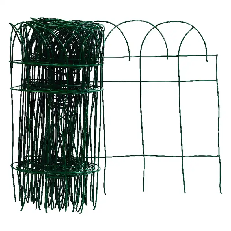 Green Round-Top Garden Fence, 14-In. X 20-Ft.
