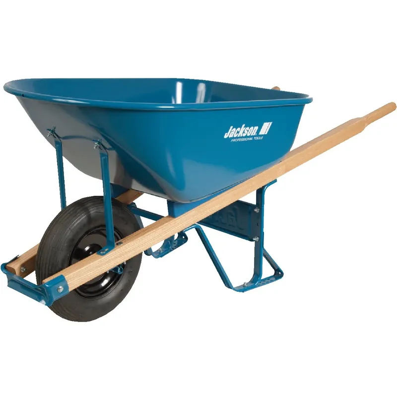 6 Cu. Ft. Steel Wheelbarrow With Heavy-duty Construction And 16-inch Tire