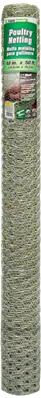 Galvanized Poultry Netting, 1 Inch Mesh, 48 Inch X 50 Feet Roll