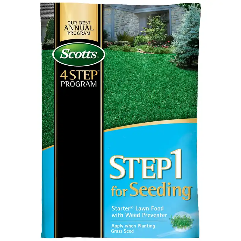 Step 1 For Seeding Starter Lawn Food With Weed Preventer, 21.62 Lbs., Covers 5,000 Sq. Ft
