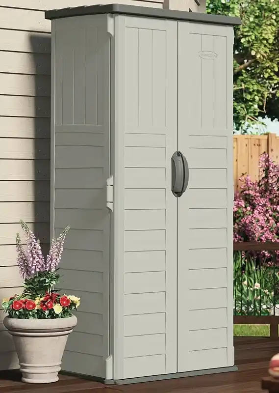 Vertical Resin Storage Shed, Vanilla, 22 Cu. Ft.