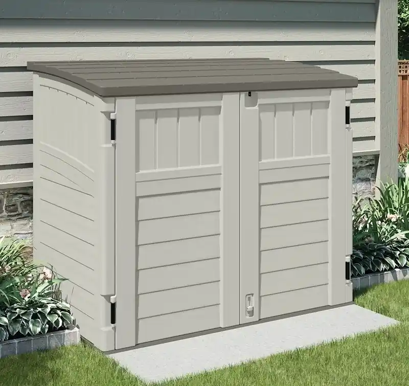 Storage And Trash Can Shed, Double-Wall Resin, 34-Cu. Ft.