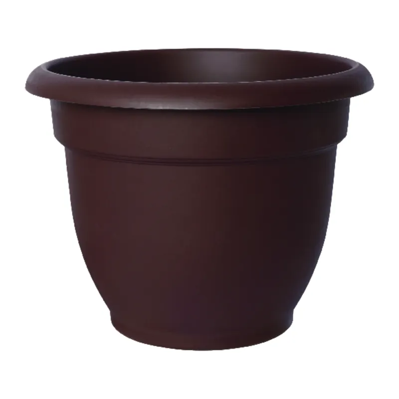 Ariana Planter, Plastic, Self-Watering, Bell Shape, Chocolate, 6-In.