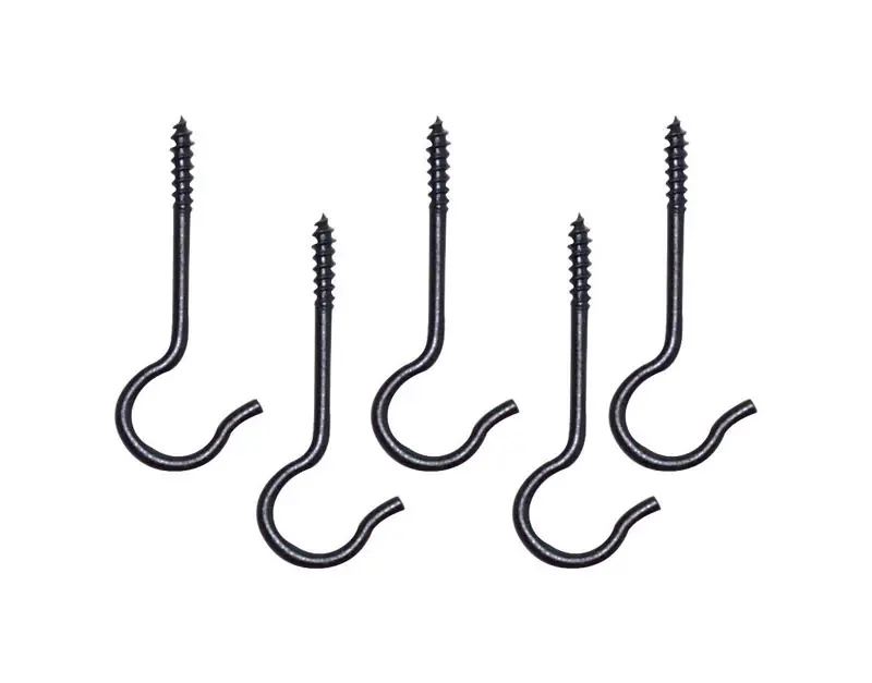 Panacea Black Steel 2-1/2 In. H Sturdy Swag Hook 5 Pk