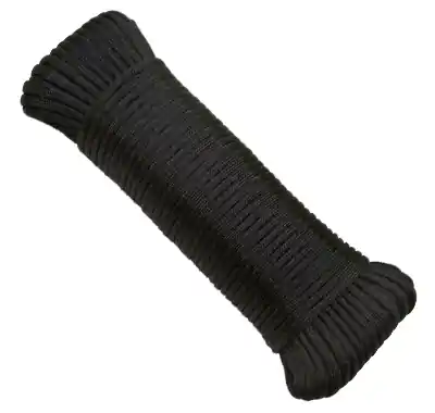 5/32 In. Diameter X 100 Ft. Length Black Braided Nylon Paracord