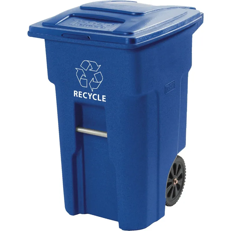Recycle Cart, Blue, Wheeled, 48 Gallon