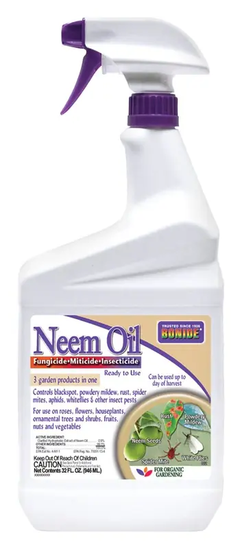 Captain Jack‘s Organic Gardening Neem Oil, Multi-Purpose Fungicide, Insecticide And Miticide, Ready-to-Use 32 Oz. Spray
