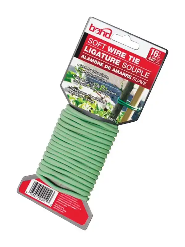 3/16 In. W Green Soft Wire Ties - 16 Feet Long For Plant Support