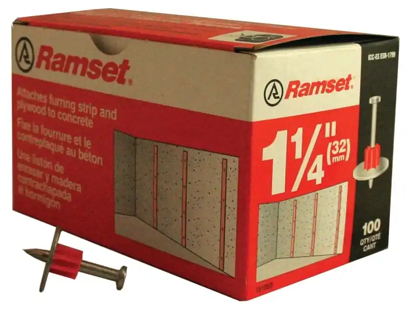 Ramset .3 In. D X 1-1/4 In. L Steel Round Head Drive Pin With Washer 100 Pk