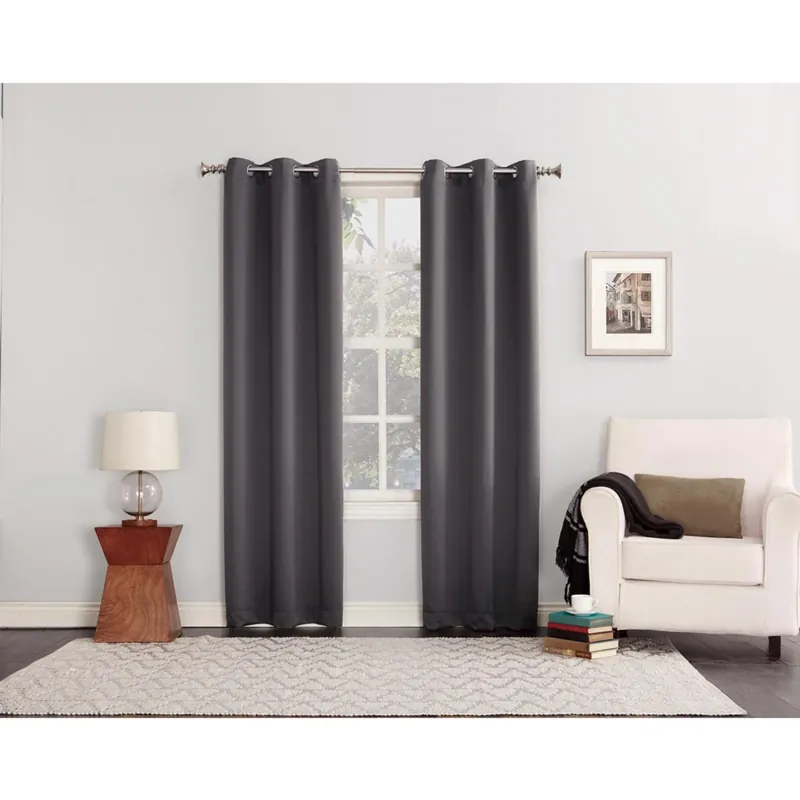 Sun Zero Norwich Gray Blackout Curtains 80 In. W