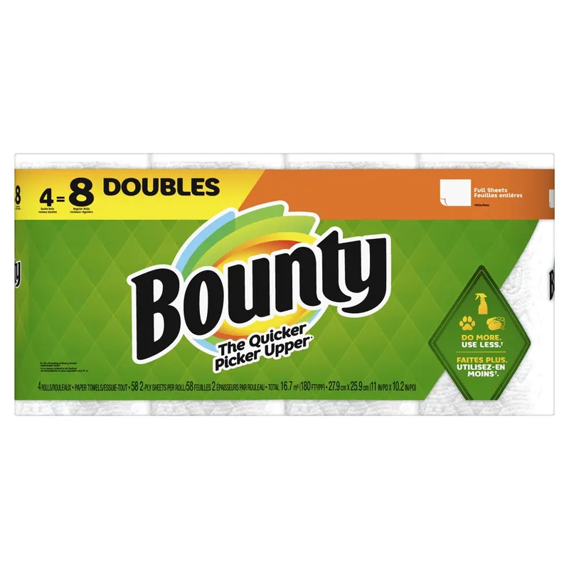 Bounty Full Sheet Paper Towels 58 Sheet 2 Ply 4 Pk