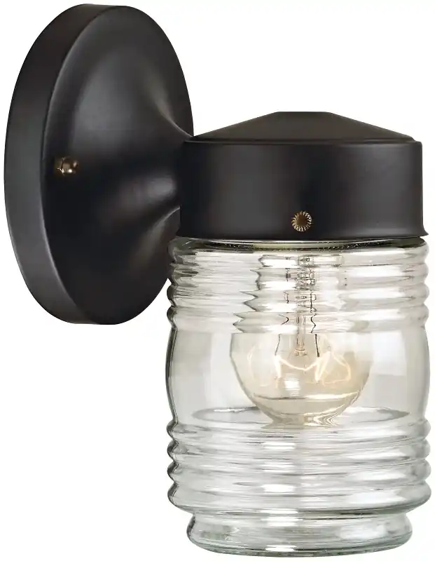 Outdoor Wall Lantern, 120 V, 60 W, A19/cfl Lamp, Black Steel Fixture