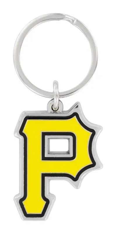 Mlb Pittsburgh Pirates Tempered Steel Silver Split Ring Keychain 711234