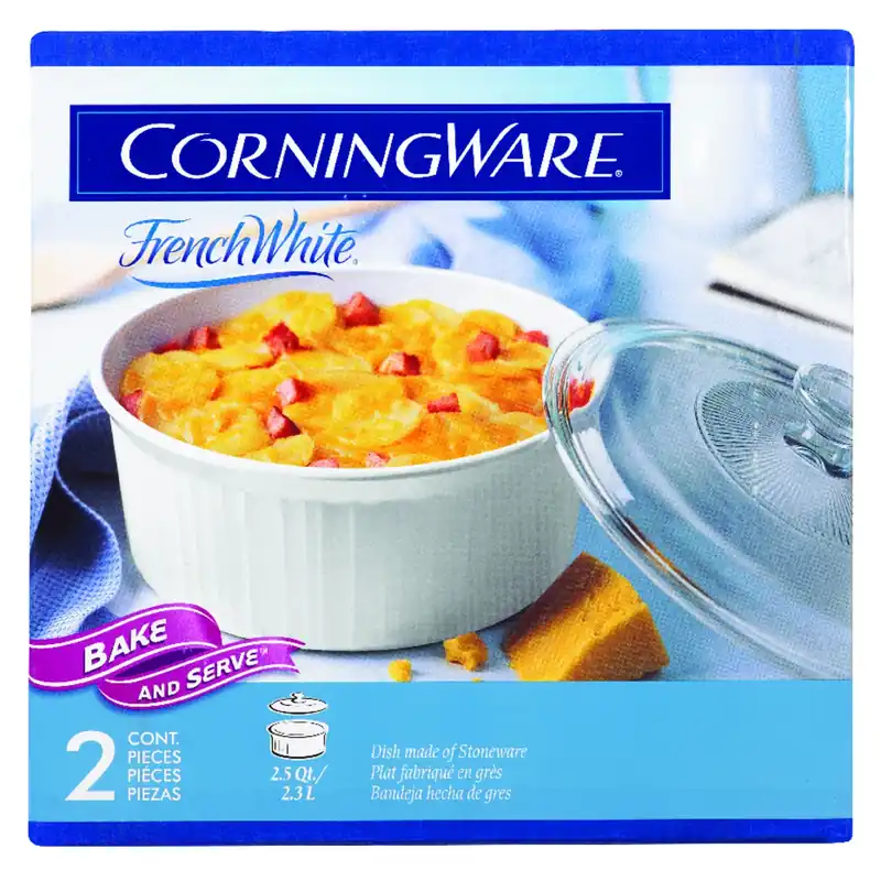 Casserole Dish With Glass Lid, French White III, 2.5-Qt.