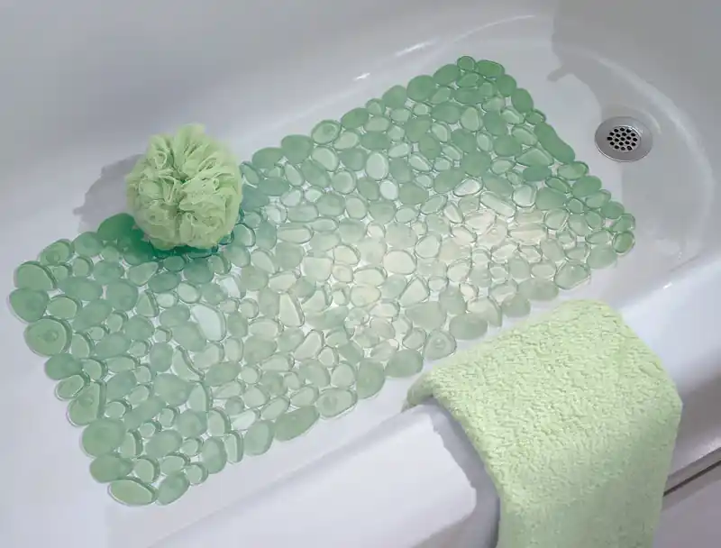 Pebblz 26.5 In. X 13.75 In. Green Vinyl Bath Mat