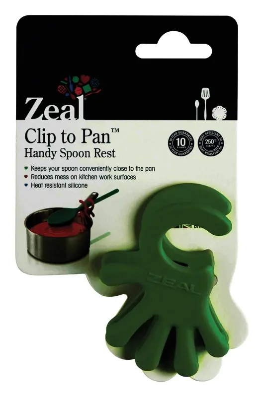 Silicone Clip To Pan Spoon Rest - 9.75" X 14" - Dishwasher Safe - Assorted Colors