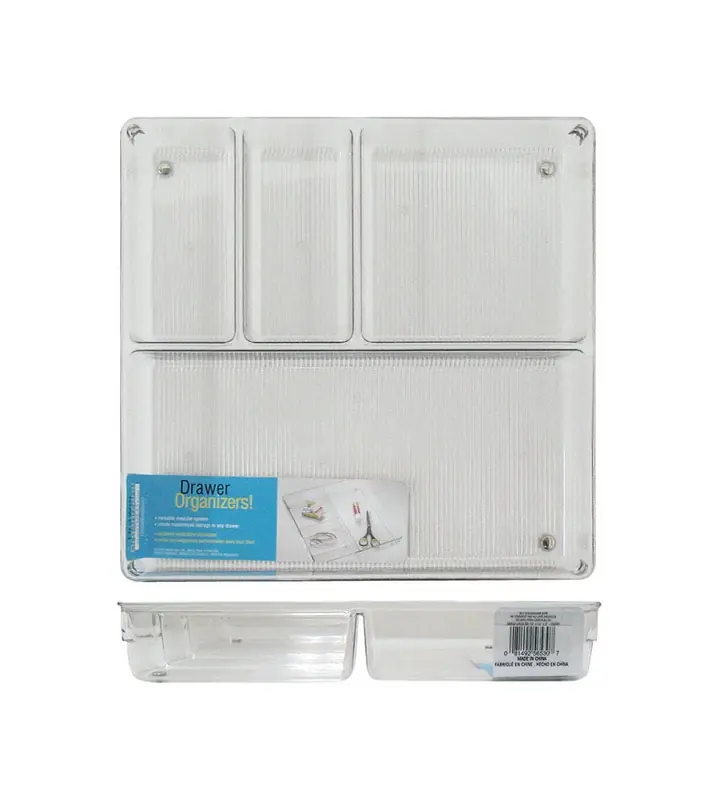 Linus Clear Plastic Drawer Organizer 2 In. H X 12 In. W X 12 In. D