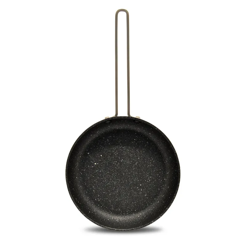 The Rock Aluminum Mini Fry Pan 6-1/2 In. Black With Stainless Steel Handle