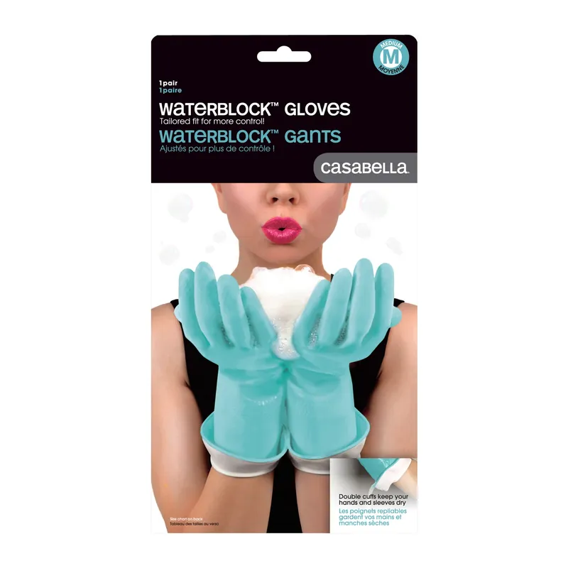 Waterblock Unisex Indoor/outdoor Cleaning Gloves Blue Medium 1 Pair