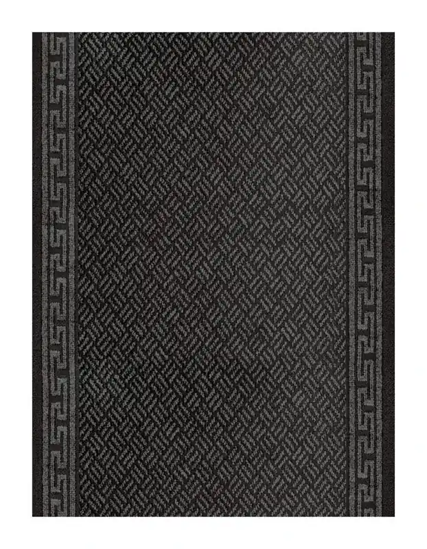 Greek Key 26 In. X 60 Ft. Gray Carpet Runner, Indoor/outdoor
