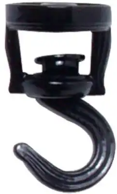 Panacea Black Steel 3-9/16 In. H Swivel Swag Hook 1 Pk