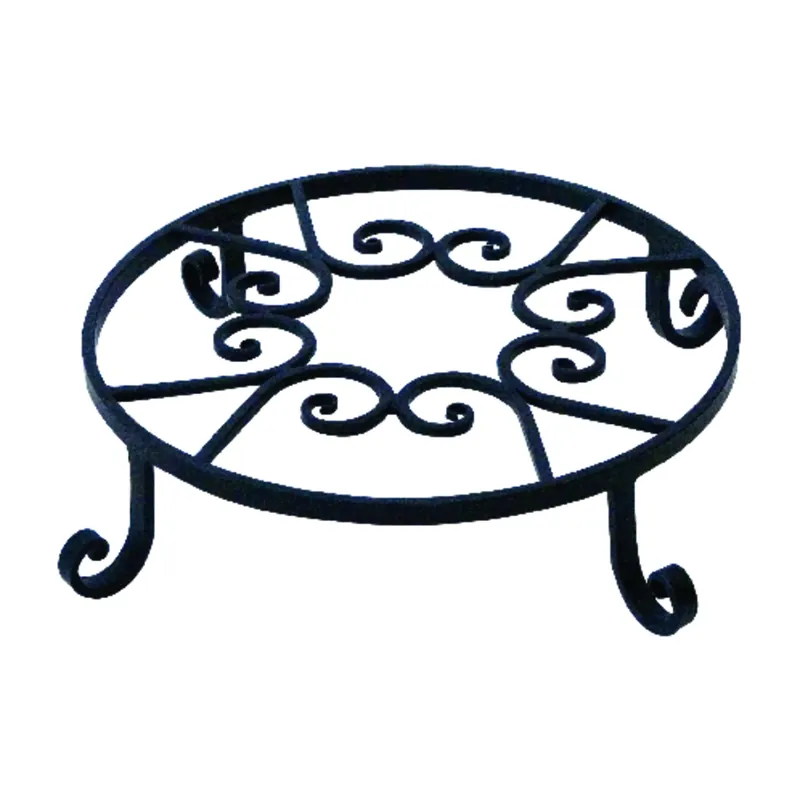 2 In. H X 10 In. W Steel Planter Trivet - Black, Model 89165