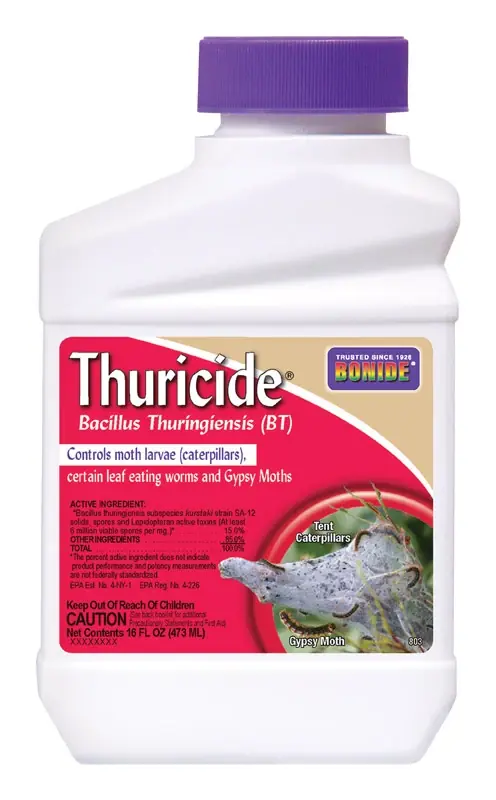 Thuricide BT Caterpillar, Worm & Moth Garden Control, 16 Oz. Concentrate