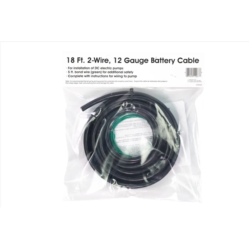 Battery Cable, 2-Wire, 18-Ft.