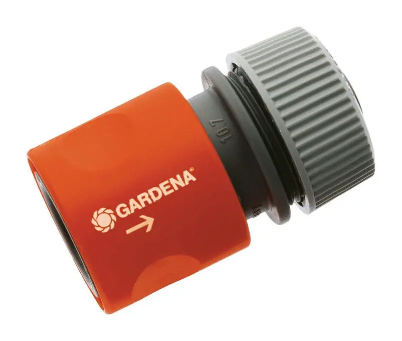 Gardena 5/8" Plastic Threaded Male Hose Repair Connector With Water Stop