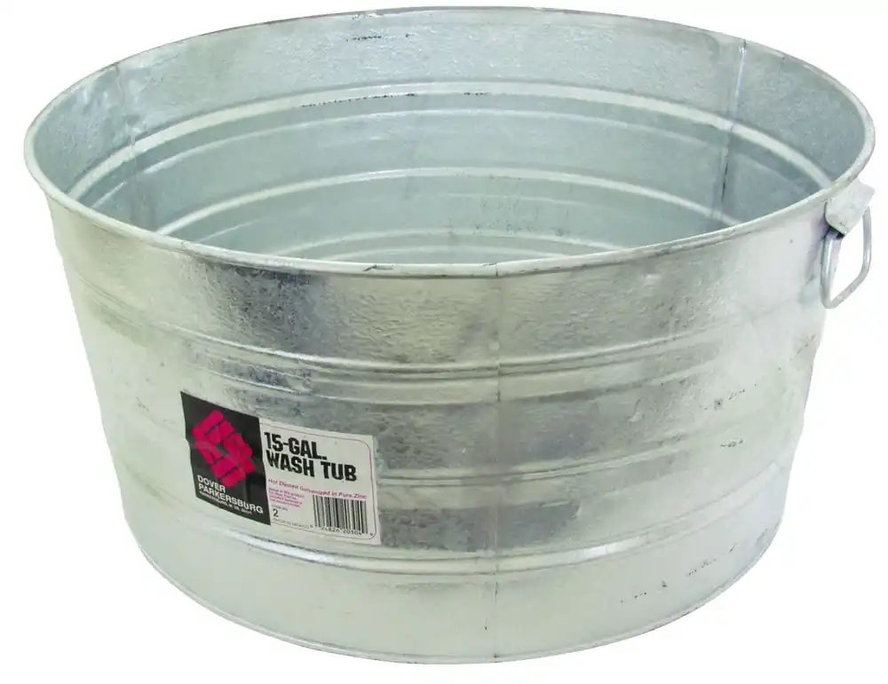 9 Gallon Round Hot-dipped Steel Utility Tub - Durable And Versatile