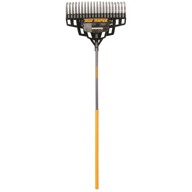 65.25 In. 20 Tine Steel Lawn Rake With Wood Handle