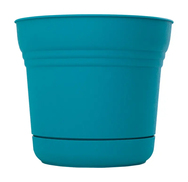 6.5 In. H X 7.3 In. Dia. Calypso Saturn Resin Planter In Teal