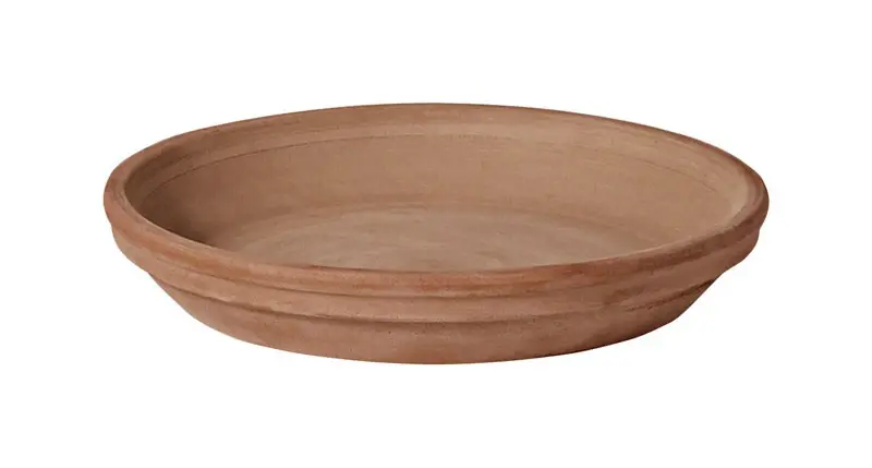Terra Cotta Clay Saucer, Chocolate Brown, 4-In.