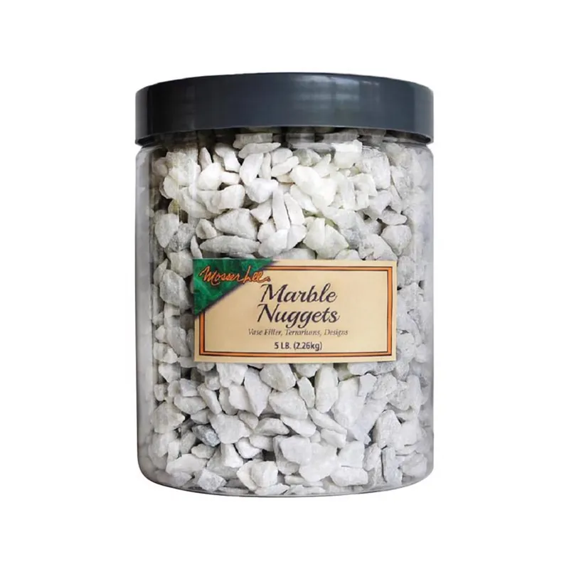 Marble Nuggets White Decorative Stone 5 Lb Jar For Landscaping And Decor