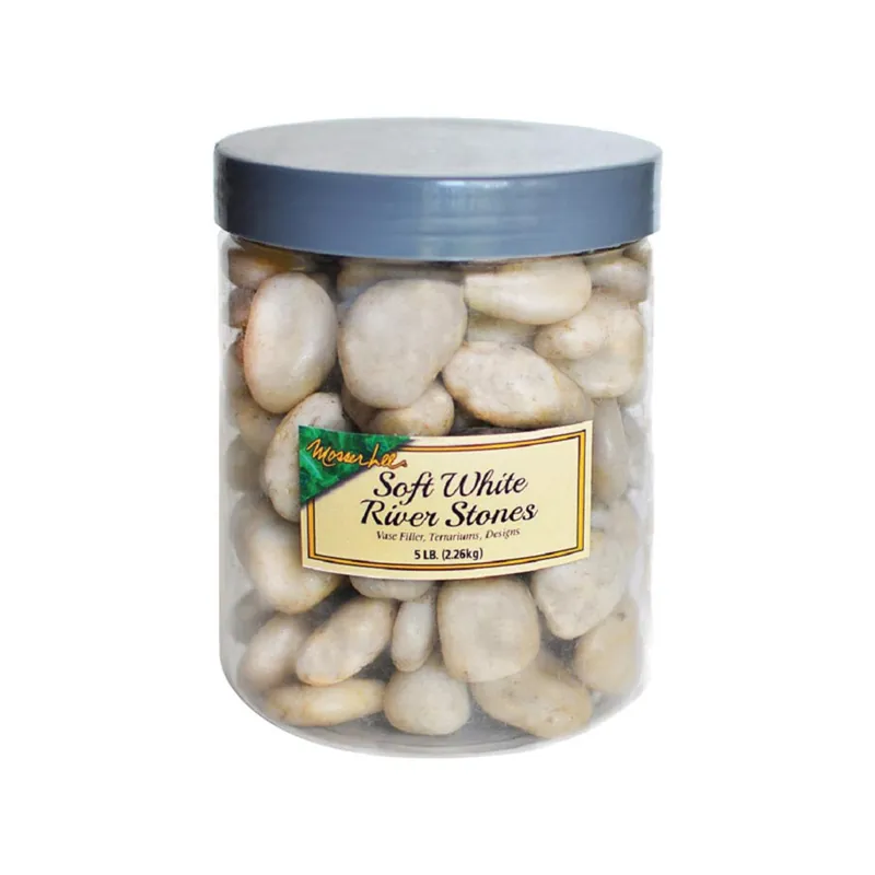 5 Lb Soft White River Stone Vase Filler In Reusable Jar