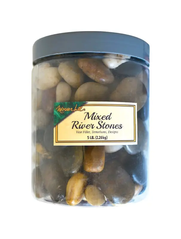 5 Lb Assorted River Stone Vase Filler In Reusable Jar