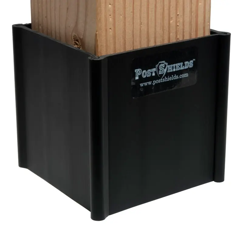 4 In. H X 4 In. W X 4 In. L Black Plastic Fence Post Protection