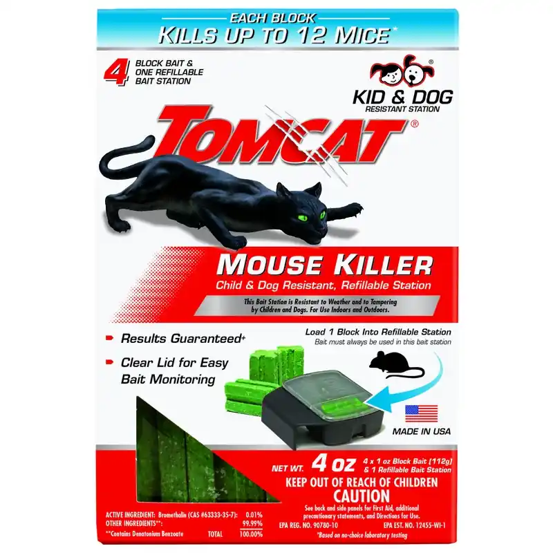 Tomcat Bait Station And Bait Blocks For Mice 4 Oz 1 Pk