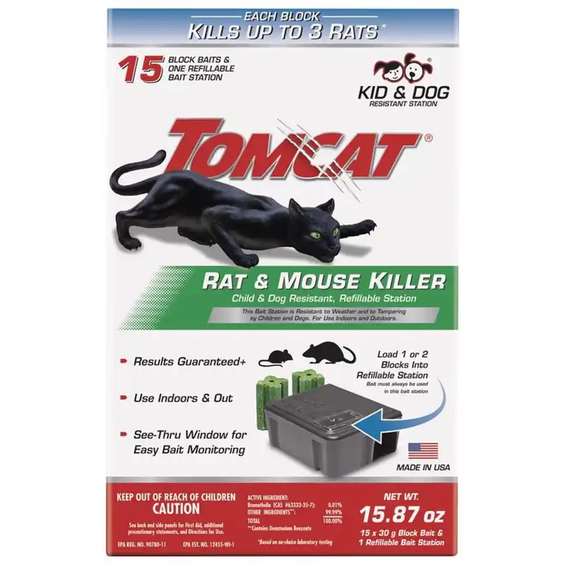 Tomcat Bait Station And Bait Blocks For Mice And Rats 15.87 Oz 1 Pk