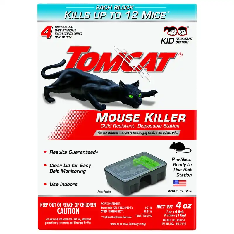 Tomcat Bait Station And Bait Blocks For Mice 4 Oz 4 Pk
