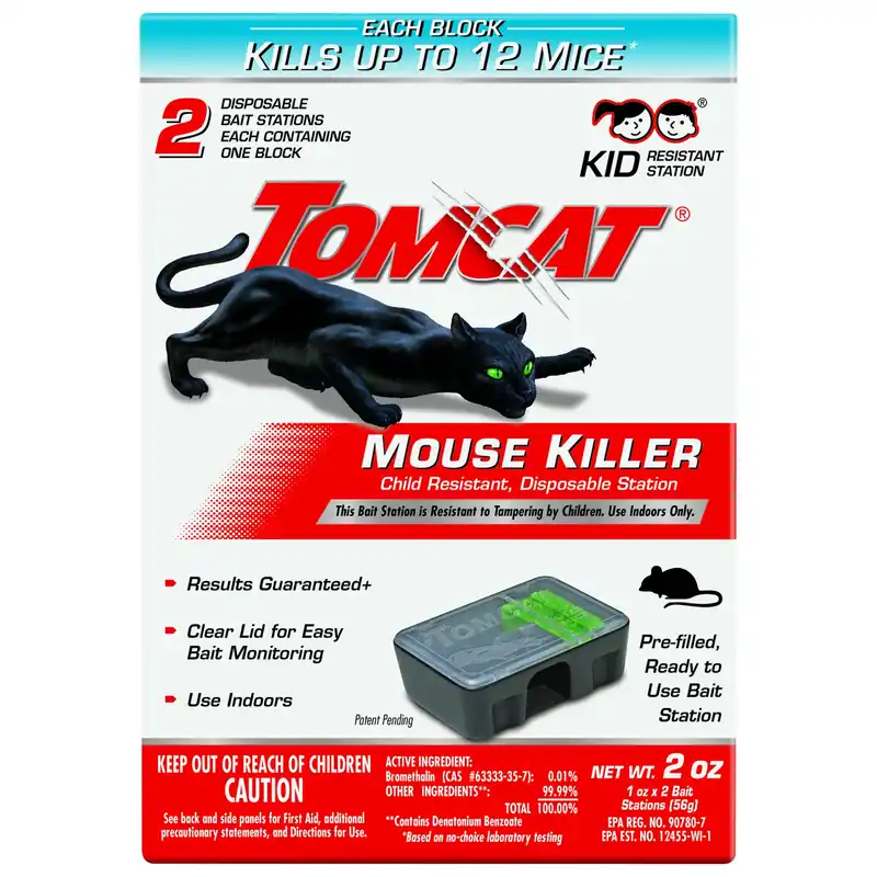 Tomcat Bait Station And Bait Blocks For Mice 2 Oz 2 Pk